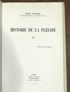 HISTOIRE DE LA PLÉIADE. Tome IV (4)