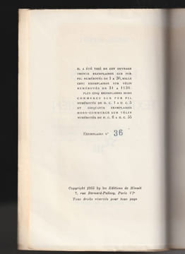 NOUVELLES ET TEXTES POUR RIEN. [Édition originale numérotée, sur vélin]. BECKETT Samuel