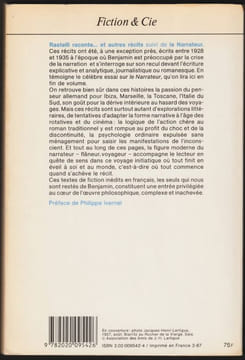 RASTELLI RACONTE... et autres récits.. BENJAMIN Walter