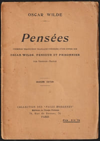 PENSÉES. Première traduction française, précédée d'une étude sur OSCAR WILDE, PENSEUR ET PRISONNIER, par Cecil Georges-Bazile