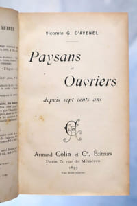 PAYSANS ET OUVRIERS DEPUIS SEPT CENTS ANS.
