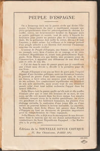 PEUPLE D'ESPAGNE. Journal de guerre de la "Madrecita". [Signé par l'auteur]