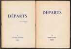 D&Eacute;PARTS. Revue litt&eacute;raire des jeunes. Tomes I et II (1 et 2) : I. Janvier - F&eacute;vrier 1931. II. Mars - Avril 1931. COLLECTIF