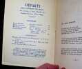 D&Eacute;PARTS. Revue litt&eacute;raire des jeunes. Tomes I et II (1 et 2) : I. Janvier - F&eacute;vrier 1931. II. Mars - Avril 1931. COLLECTIF