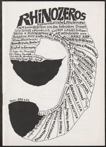 RHINOZEROS. Kalligrammatische Literaturrevue. N° 9, 1964.