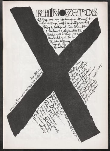RHINOZEROS. Kalligrammatische Literaturrevue. N° 10, 196.