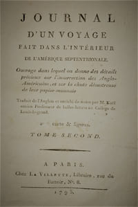 JOURNAL D'UN VOYAGE FAIT DANS L'INTÉRIEUR DE L'AMÉRIQUE SEPTENTRIONALE. OUVRAGE DANS LEQUEL ON DONNE DES DÉTAILS PRÉCIEUX SUR L'INSURRECTION DES ANGLO-AMÉRICAINS, ET SUR LA CHUTE DÉSASTREUSE DE LEUR PAPIER-MONNAIE.