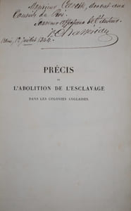 ABOLITION DE L'ESCLAVAGE DANS LES COLONIES ANGLAISES