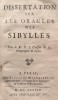 Dissertation sur Les oracles des Sibylles.. CRASSET (Jean).