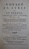 Voyage en Syrie et en Egypte pendant les années 1783, 1784 et 1785. Seconde édition. . VOLNEY (CONSTANTIN FRANÇOIS).