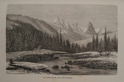 Voyages et Aventures dans l’Alaska (Ancienne Amérique Russe). Ouvrage traduit de l’anglais avec l’autorisation de l’auteur par Émile Jonveaux. Illustré de 37 gravures sur bois et accompagné d’une carte.