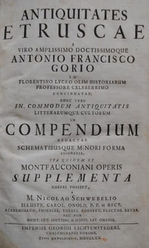 Antiquitates Etruscae.. GORIO Antonio Francisco.