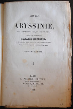 voyage en Abyssinie, dans le pays des Galla, de choa et d'ifat. combes et tamissier