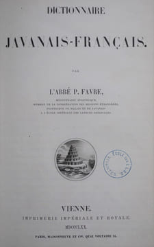 Dictionnaire javanais-français.. FAVRE (Abbé P.)
