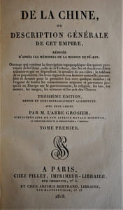 DE LA CHINE, OU DESCRIPTION GENERALE DE CET EMPIRE, REDIGÉE D'APRES LES MEMOIRES DE LA MISSION DE PE-KIN, 7 TOMES.