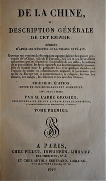 DE LA CHINE, OU DESCRIPTION GENERALE DE CET EMPIRE, REDIGÉE D'APRES LES MEMOIRES DE LA MISSION DE PE-KIN, 7 TOMES.. GROSIER ABBÉ
