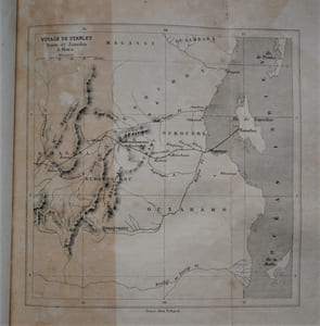 Comment j’ai retrouvé LIVINGSTONE. Voyages Aventures et Découvertes dans le centre de l’Afrique. Ouvrage traduit de l’Anglais avec l’autorisation de l’auteur par Mme H. Loreau, contenant 60 gravures et 6 cartes. 