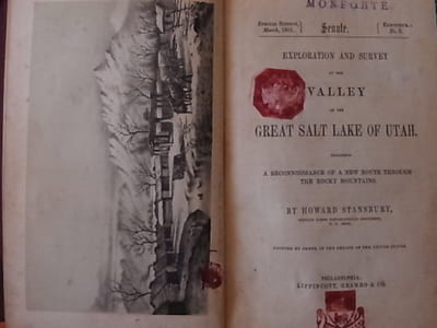 Exploration and Survey of the valley of the Great Slt Lake of Utah, including a Reconnaissance of a New Route through the Rocky Mountains. Printed by order of the Senate of the United States.