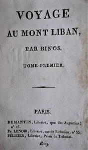VOYAGE PAR L’ITALIE, EN EGYPTE, AU MONT-LIBAN ET EN PALESTINE, OU TERRE SAINTE.