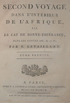 Second voyage dans l’intérieur de l’Afrique, par le cap de Bonne-Espérance, dans les années 1783, 84 et 85.. LEVAILLANT FRANÇOIS.