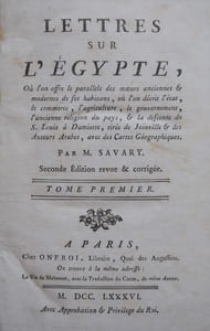 Lettres sur l’Egypte, où l’on trouve le parallèle des mœurs anciennes et modernes de ses habitans, où l’on décrit l’état, le commerce, l’agriculture, le gouvernement du pays, et la descente de S. Louis à Damiette tirée de Joinville et des auteurs arabes, avec des cartes géographiques. Auquel on a joint un quatrième volume, Lettres sur la Grèce faisant suite de celles sur l’Egypte.