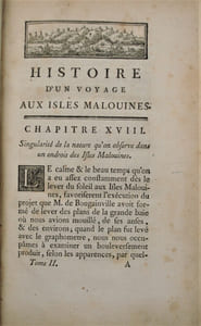 Histoire d'un voyage aux Isles Malouines, fait en 1763 & 1764 ; avec des observations sur le Détroit de Magellan, et sur les Patagons. 