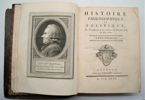 Histoire philosophique et politique des établissements et du commerce des européens dans les deux Indes. . RAYNAL , (Guillaume-Thomas)