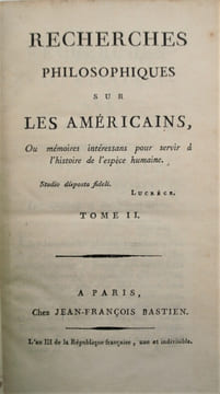 Oeuvres philisophiques de Pauw comprenant ;Recherches philosophiques sur les Américains  ou Mémoires intéressants pour servir à l'Histoire de l'Espèce ...