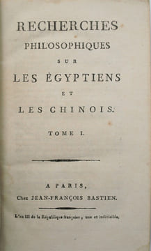 Oeuvres philisophiques de Pauw comprenant ;Recherches philosophiques sur les Américains  ou Mémoires intéressants pour servir à l'Histoire de l'Espèce ...