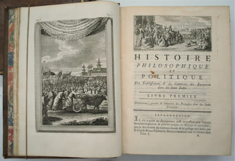 Histoire philosophique et politique des établissements et du commerce des européens dans les deux Indes.. RAYNAL (Guillaume-Thomas). DIDEROT (Denis). ...