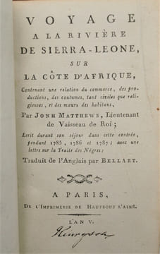 Voyage à la rivière de Sierra-Leone, sur la côte d'Afrique, Contenant une relation du commerce, des productions, des coutumes, tant civiles que ...