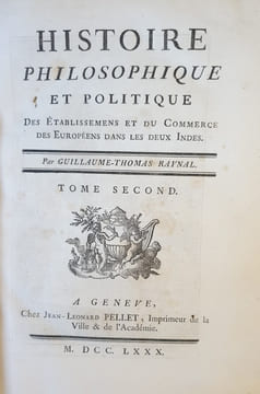 HISTOIRE PHILOSOPHIQUE ET POLITIQUE DES ETABLISSEMENTS ET DU COMMERCE DES EUROPEENS DANS LES DEUX INDES. RAYNAL GUILLAUME