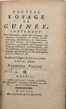 Nouveau voyage de Guinée, contenant une description exacte des coutumes, des manières, du terrain, du climat, des habillemens, des bâtimens, de ...