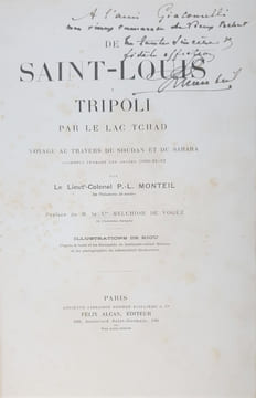 DE SAINT LOUIS A TRIPOLI PAR LE LAC TCHAD. MONTEIL PARFAIT LOUIS
