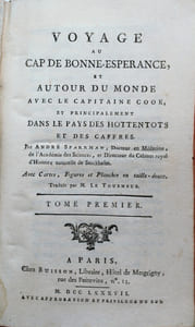Voyage au cap de Bonne-Espérance, et autour du monde avec le capitaine Cook, et principalement dans le pays des Hottentots et des Caffres. 