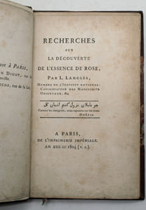 Recherches sur la découverte de l’essence de rose.