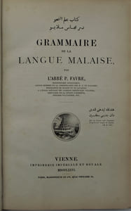 Grammaire de langue malaise.