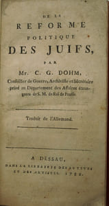 De la réforme politique des Juifs. Traduit de l'Allemand.