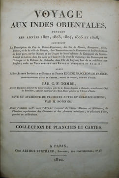 Voyage aux Indes orientales, pendant les annees 1802, 1803, 1804, 1805 et 1806.. TOMBE (Charles François)
