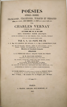 Poésies Nationales et Religieuses Françaises, Italiennes, Turques et Persanes. 195 pièces orientales, leurs traductions , et le texte turc et persan ...