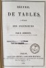 RECUEIL DE TABLES A L'USAGE DES INGENIEURS. GENIEYS ET COUSINERY