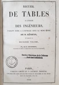 RECUEIL DE TABLES A L'USAGE DES INGENIEURS