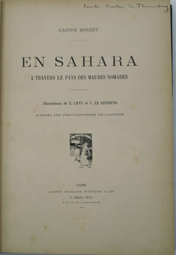 En Sahara. A travers le pays des Maures nomades. DONNET ,Gaston