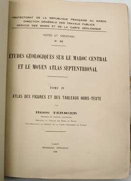 Études géologiques sur le Maroc Central et le Moyen Atlas Septentrional . TERMIER Henri