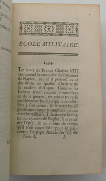 École militaire. Ouvrage composé par ordre du Gouvernement . RAYNAL (Guillaume-Thomas)