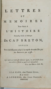 LETTRES ET MÉMOIRES POUR SERVIR A L'HISTOIRE NATURELLE CIVILE ET POLITIQUE DU CAP BRETON , suivi de Essai sur les troubles actuels de Perse et de Géorgie de Charles Claude Peyssonel.
