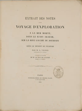 Extrait des Notes d'un voyage d'exploration à la mer Morte, dans le Wady Arabah, sur la rive gauche de Jourdain et dans le désert de Palmyre. par M.L. ...