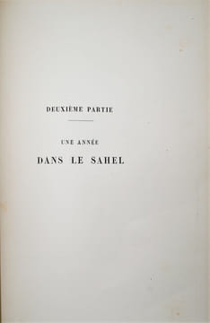 Sahara et Sahel : I.- Un été dans le Sahara; II.- Une année dans le Sahel. FROMENTIN (Eugène)