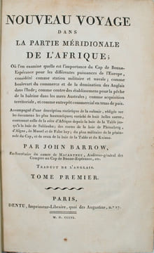 Nouveau voyage dans la partie méridionale de l'Afrique..... BARROW, John. 