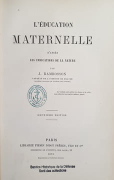L'EDUCATION MATERNELLE D'APRES LES INDICATIONS DE LA NATURE. RAMBOSSON